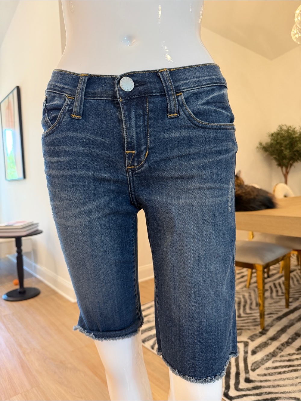 Women’s Dark Blue Denim Bermuda Shorts